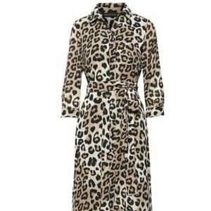 Banana Republic Leopard Print Maxi Shirt Dress